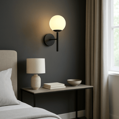 Applique Murale Chambre en Verre Noire