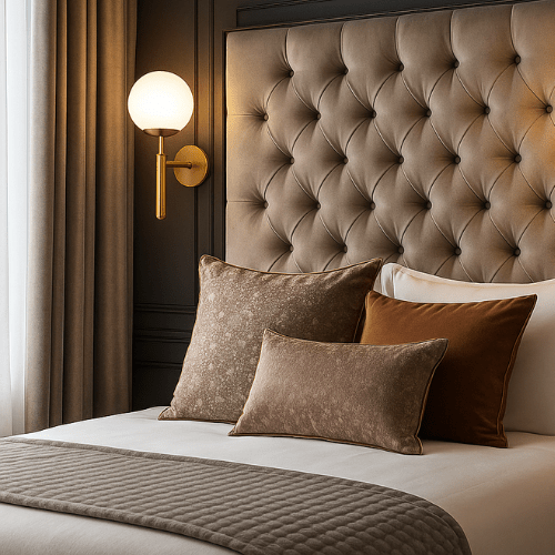 Applique Murale Chambre en Verre Dorée