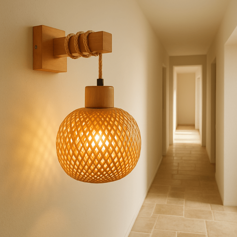 Applique murale | En rotin - Une lampe de chevet