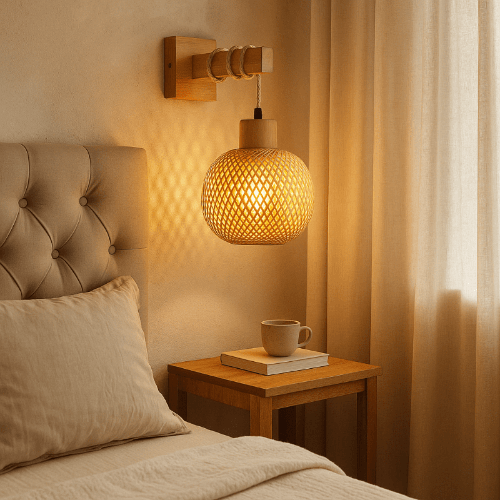 Applique murale en rotin chambre