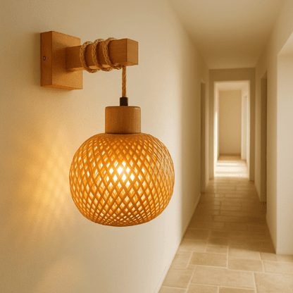 Applique murale en rotin intérieure