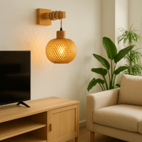 Applique murale en rotin salon