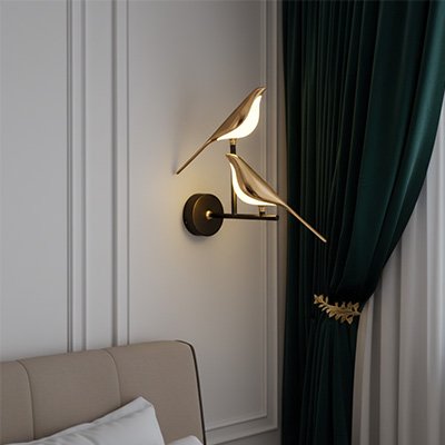 Applique murale pour chambre design chaleureux dorée