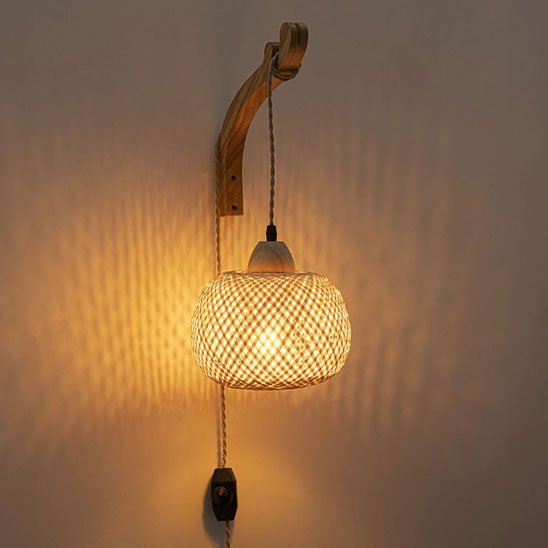 Applique murale rotin artisanale luminaire