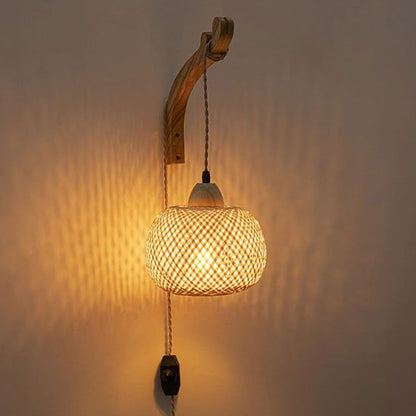 Applique murale rotin artisanale luminaire