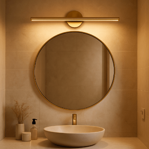 Applique murale salle de bain LED Dorée