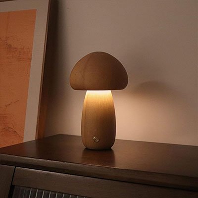 Lampe champignon Luminescence bois