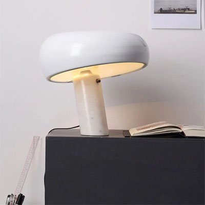 Lampe champignon ambiance design blanche