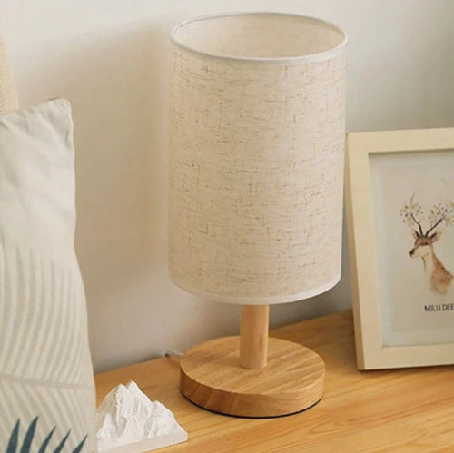 Lampe de chevet en bois grise
