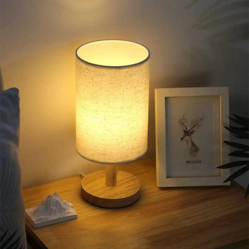Lampe de chevet en bois vintage
