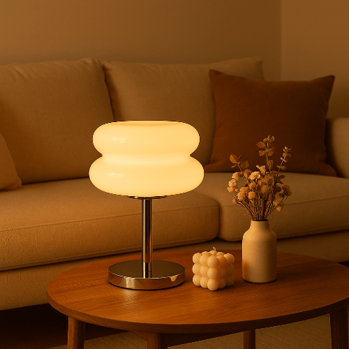 Lampe de chevet en verre salon