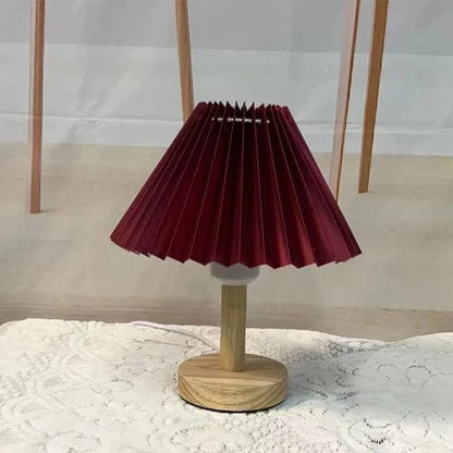 Lampe de table en bois rouge