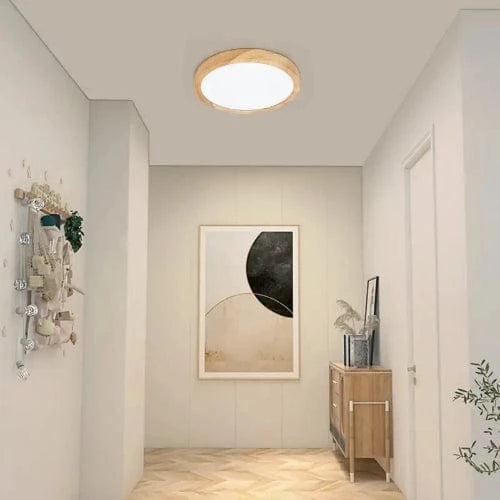 Plafonnier en bois couloir