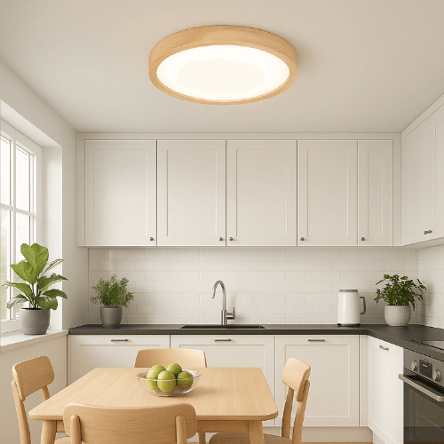 Plafonnier en bois cuisine