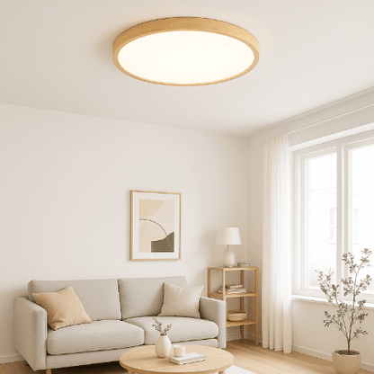 Plafonnier en bois salon