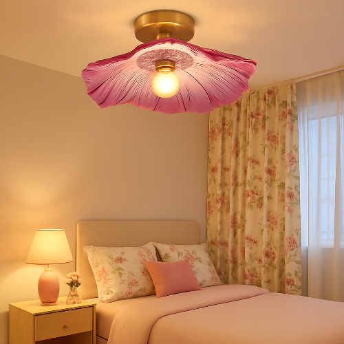 Plafonnier LED design florale chambre ado 