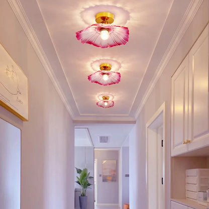 Plafonnier LED design florale pour couloir