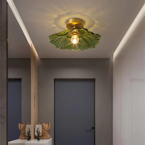 Plafonnier LED design florale vert