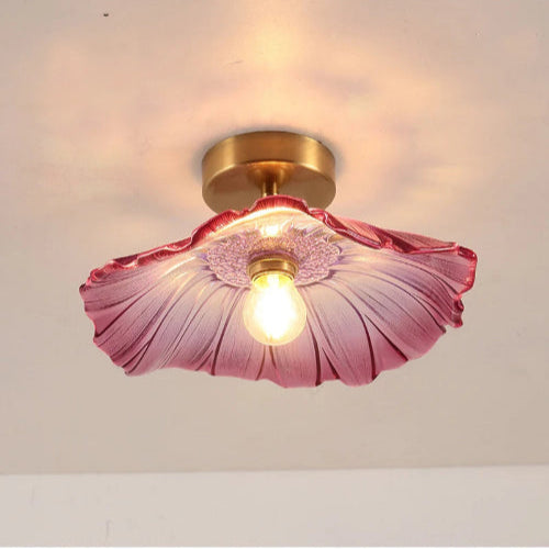 Plafonnier LED design florale violet