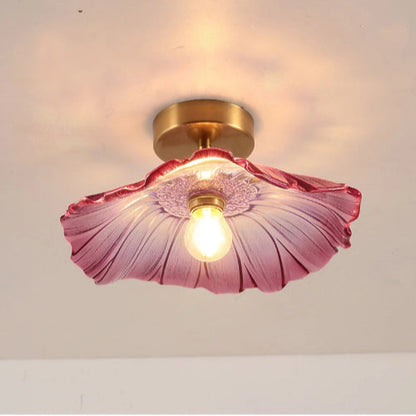 Plafonnier LED design florale violet
