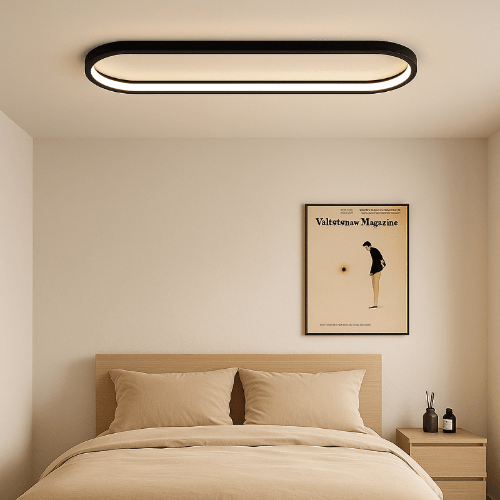 Plafonnier LED noir chambre 