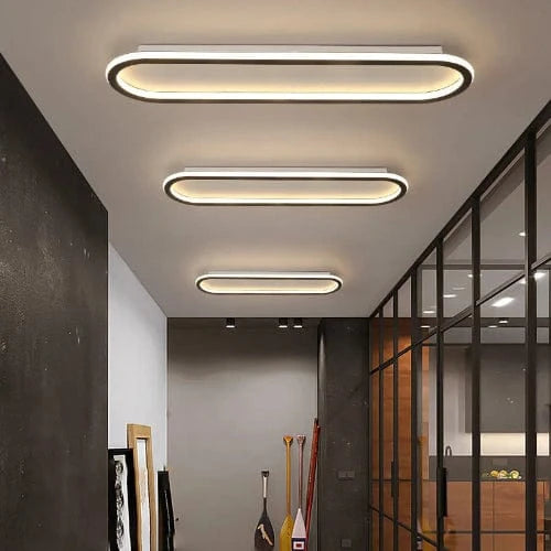 Plafonnier LED noir couloir 