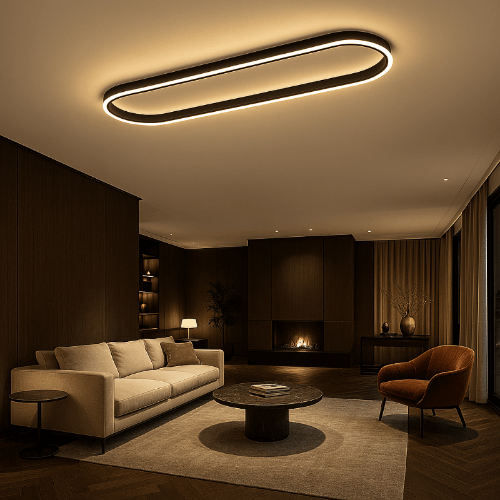 Plafonnier LED noir salon